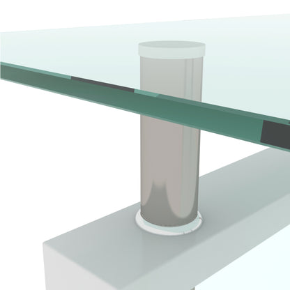 Rectangle Glass Coffee Table, Clear Coffee Table, Modern Side Center Tables for Living Room, Living Room Furniture (Old Sku:W24136821) image 8