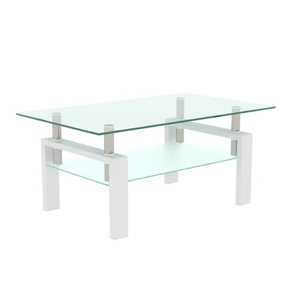 Rectangle Glass Coffee Table, Clear Coffee Table, Modern Side Center Tables for Living Room, Living Room Furniture (Old Sku:W24136821) image 10