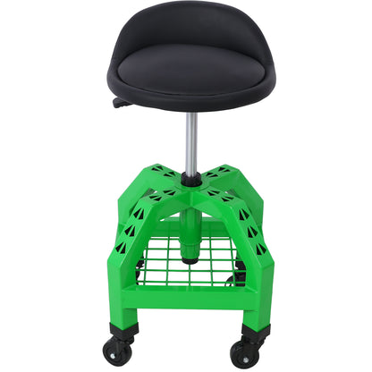 Pneumatic 360 Degree Swivel Stool, Mechanics Rolling Creeper Seat, Heavy Duty Rolling Mechanics Stool, Shop Stool with Casters green image 2