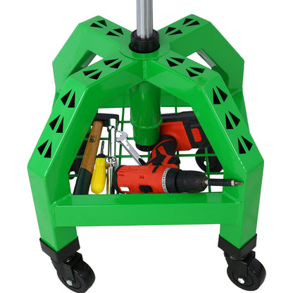Pneumatic 360 Degree Swivel Stool, Mechanics Rolling Creeper Seat, Heavy Duty Rolling Mechanics Stool, Shop Stool with Casters green image 9