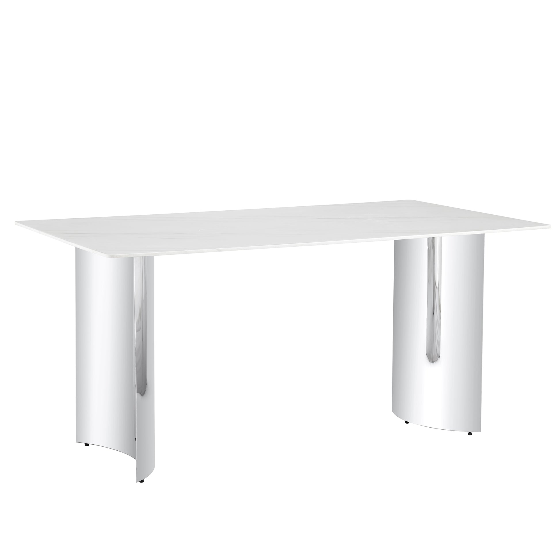 ONLY TABLE LEG.Stainless steel curved table legs: single pack, polished, sturdy table/desk support, ideal for modern home and office furniture in the United States.Only used as a table accessory. image 3
