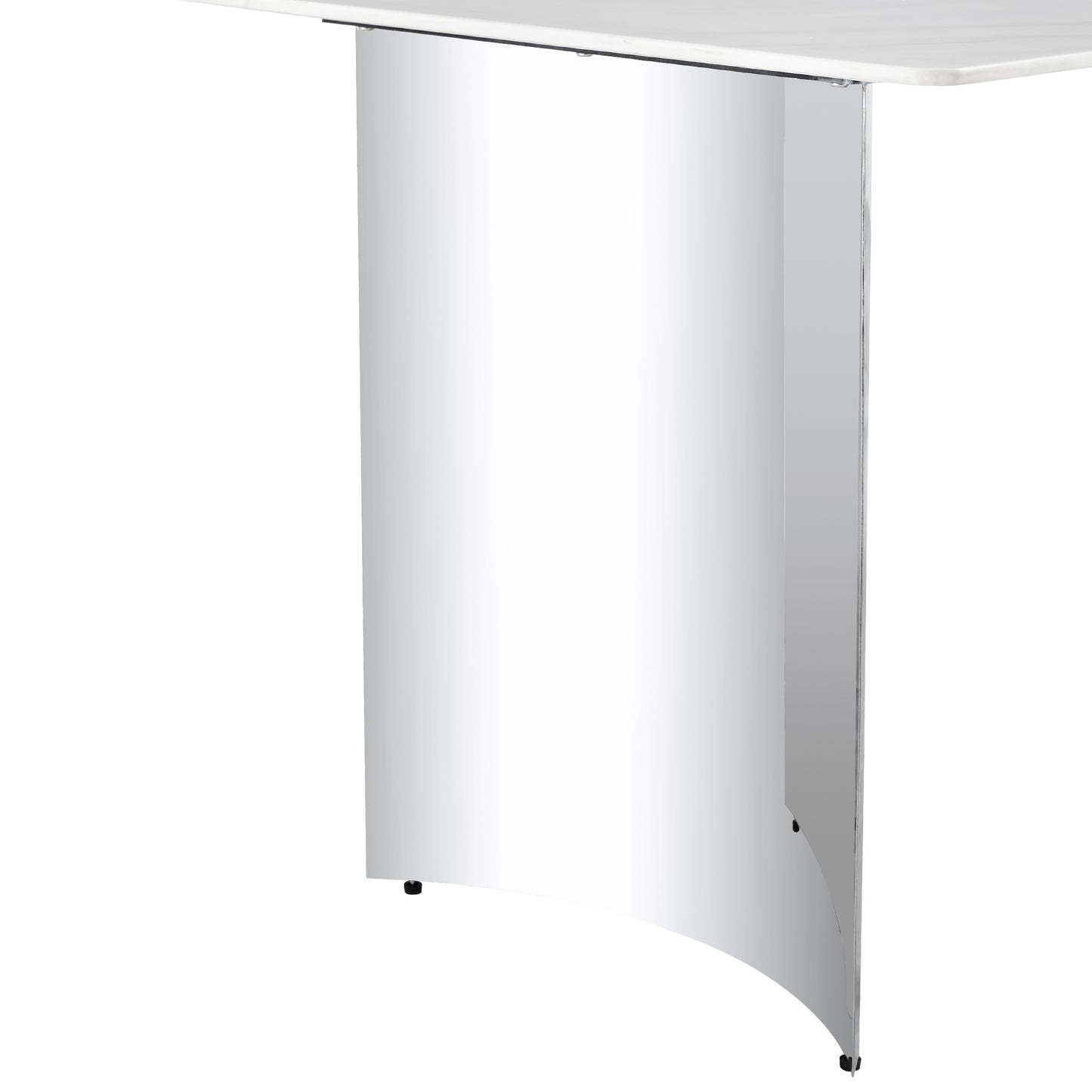 ONLY TABLE LEG.Stainless steel curved table legs: single pack, polished, sturdy table/desk support, ideal for modern home and office furniture in the United States.Only used as a table accessory. image 4