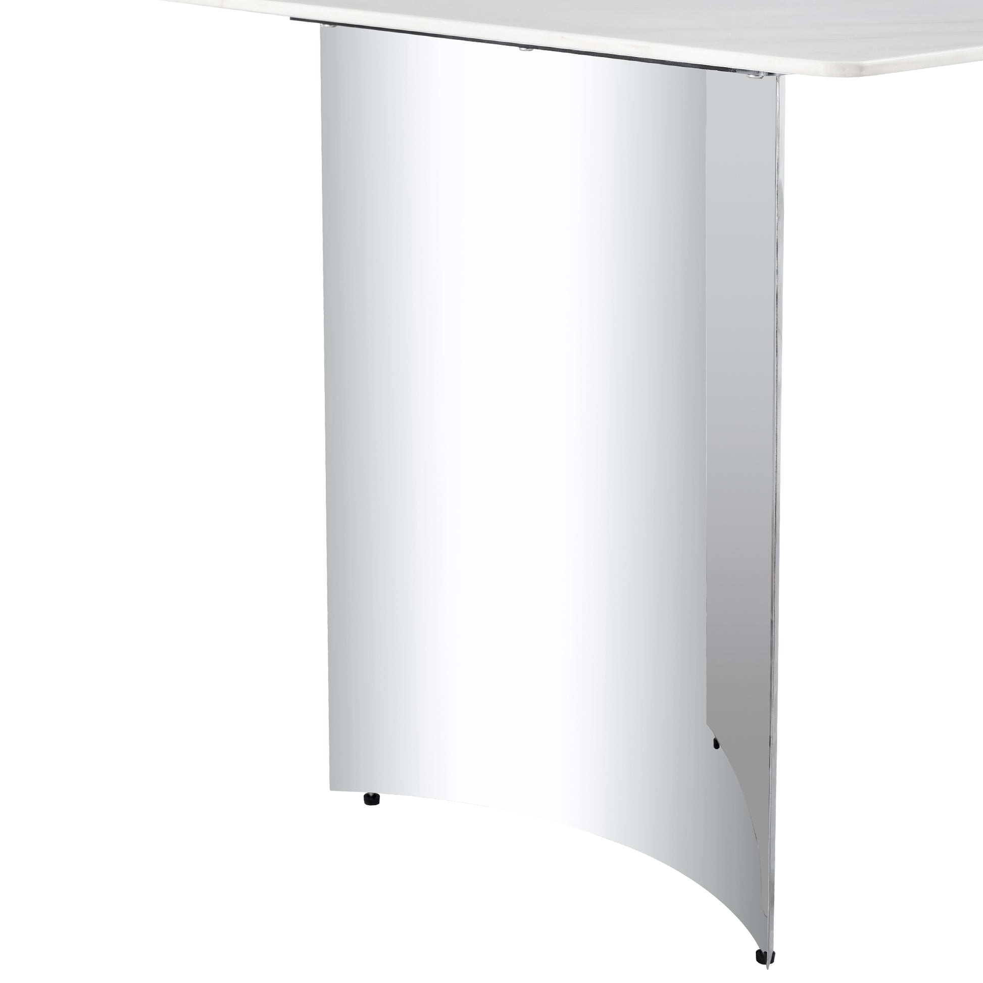 ONLY TABLE LEG.Stainless steel curved table legs: single pack, polished, sturdy table/desk support, ideal for modern home and office furniture in the United States.Only used as a table accessory. image 4