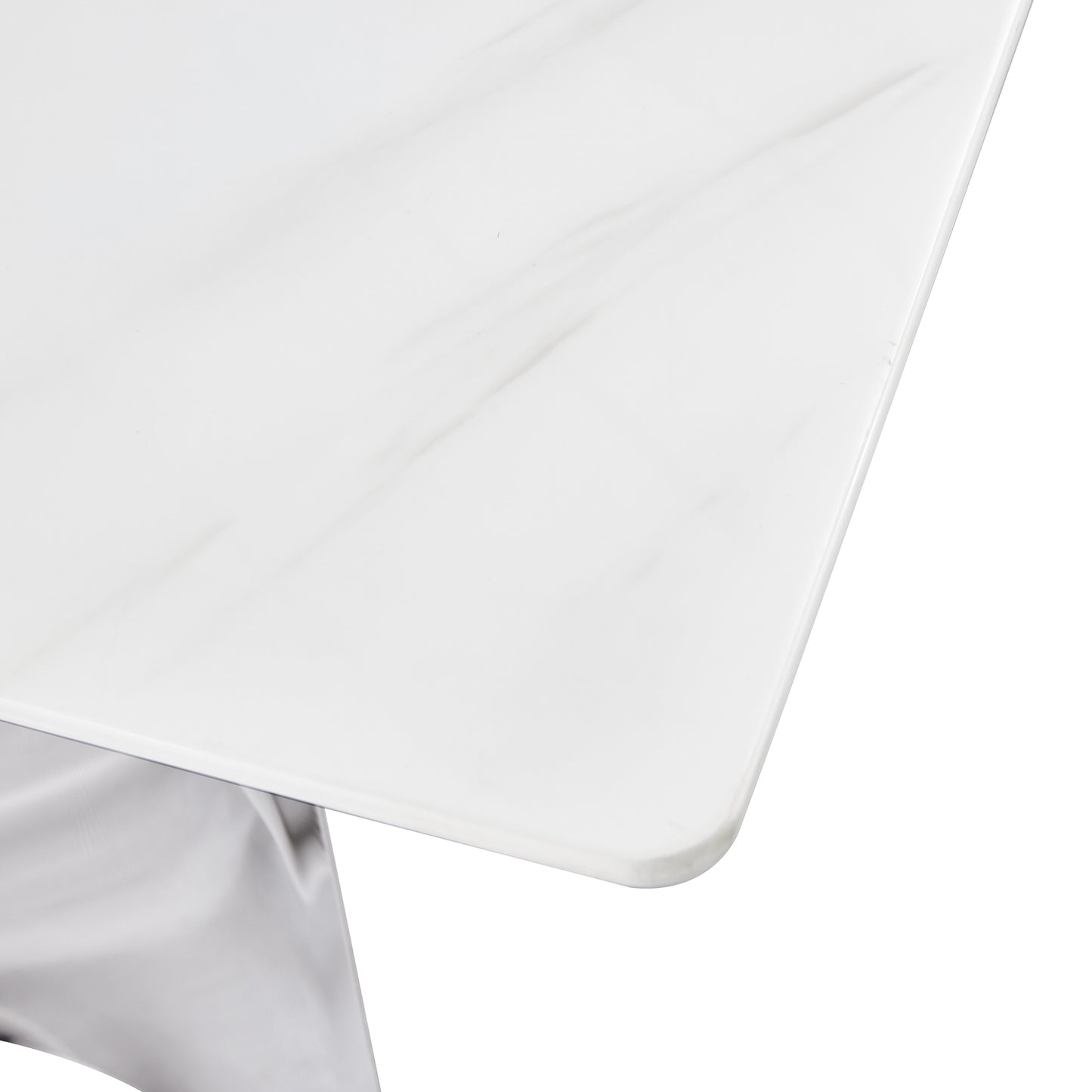 ONLY TABLE TOP. 71" x 39.4" Glass Table Top, White Marble Vein Tempered Glass with White Sticker, Replacement Tabletop for Dining Table, Coffee Table, Desk (TABLETOP ONLY). image 2