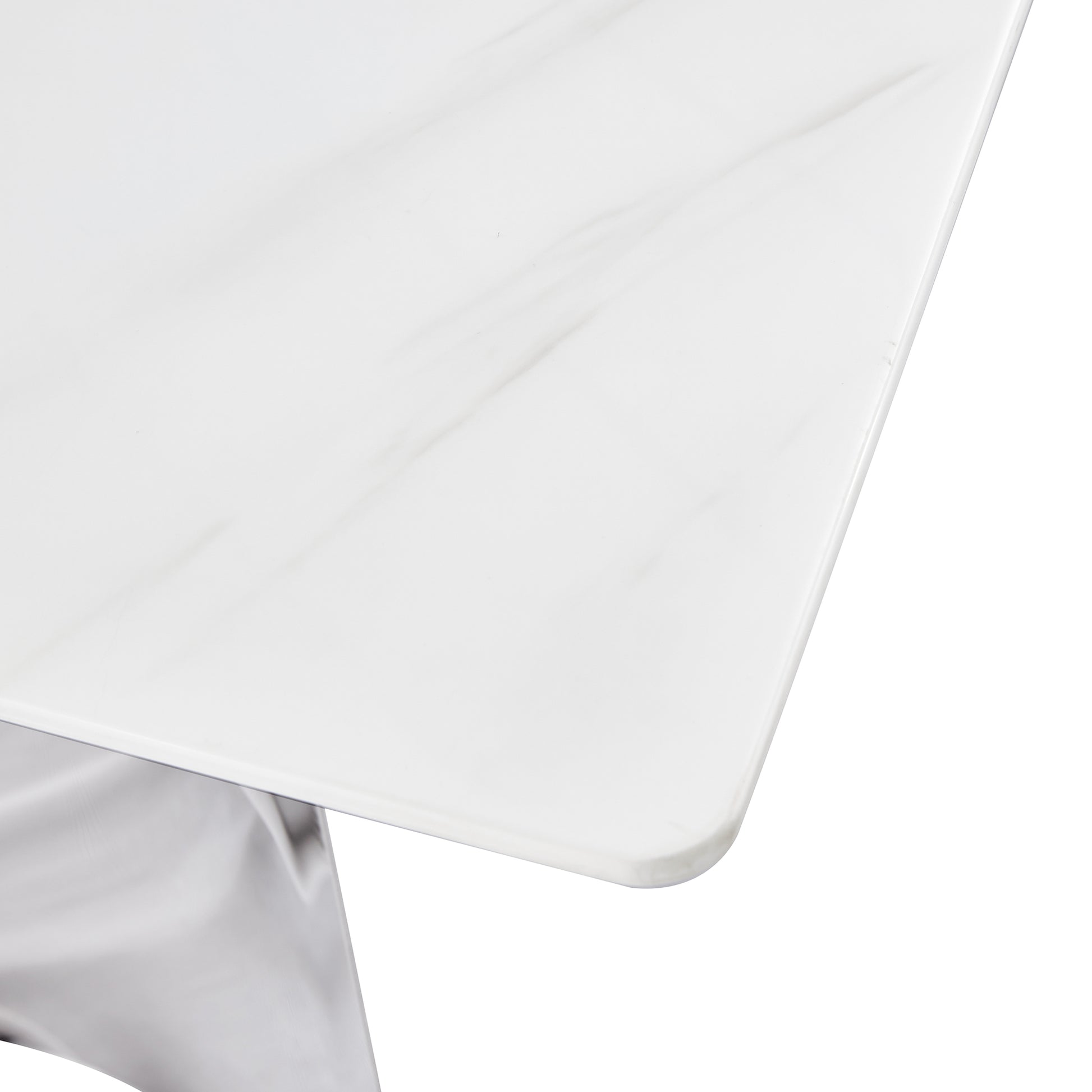 ONLY TABLE TOP. 71" x 39.4" Glass Table Top, White Marble Vein Tempered Glass with White Sticker, Replacement Tabletop for Dining Table, Coffee Table, Desk (TABLETOP ONLY). image 2