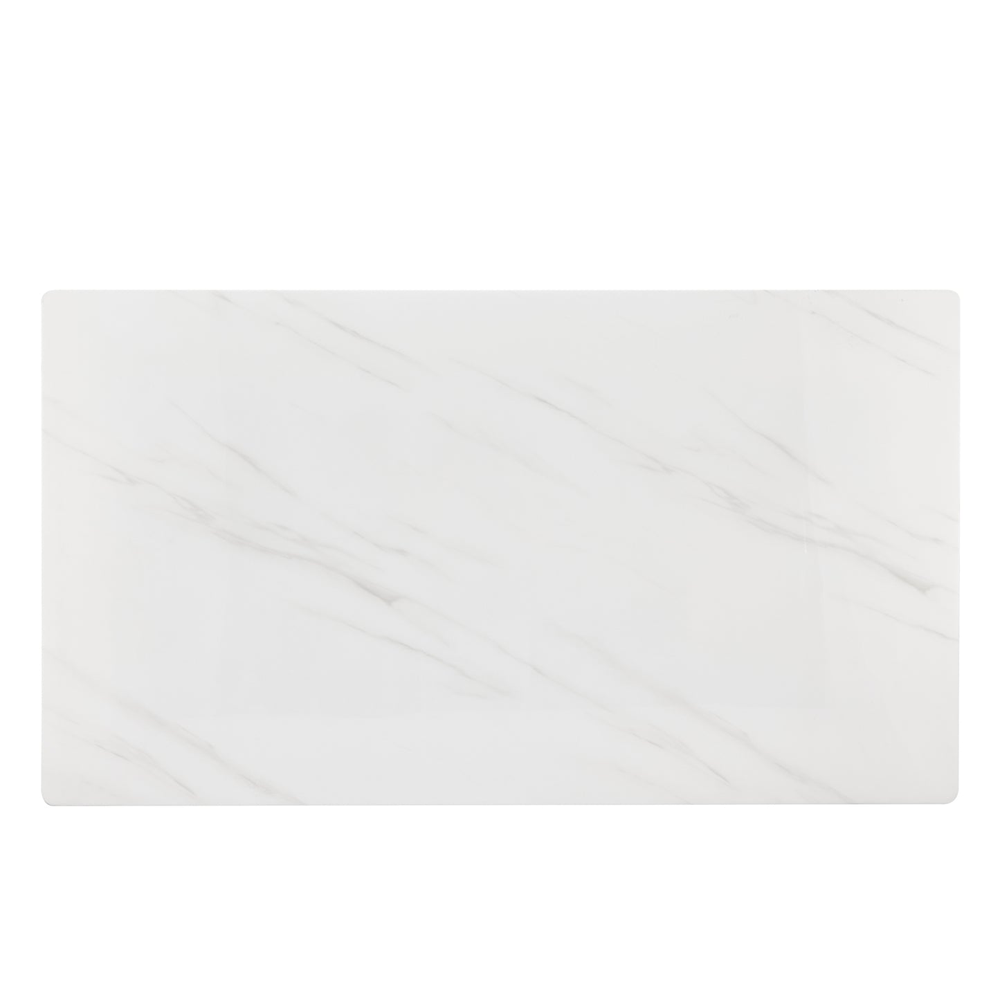 ONLY TABLE TOP. 71" x 39.4" Glass Table Top, White Marble Vein Tempered Glass with White Sticker, Replacement Tabletop for Dining Table, Coffee Table, Desk (TABLETOP ONLY). image 1