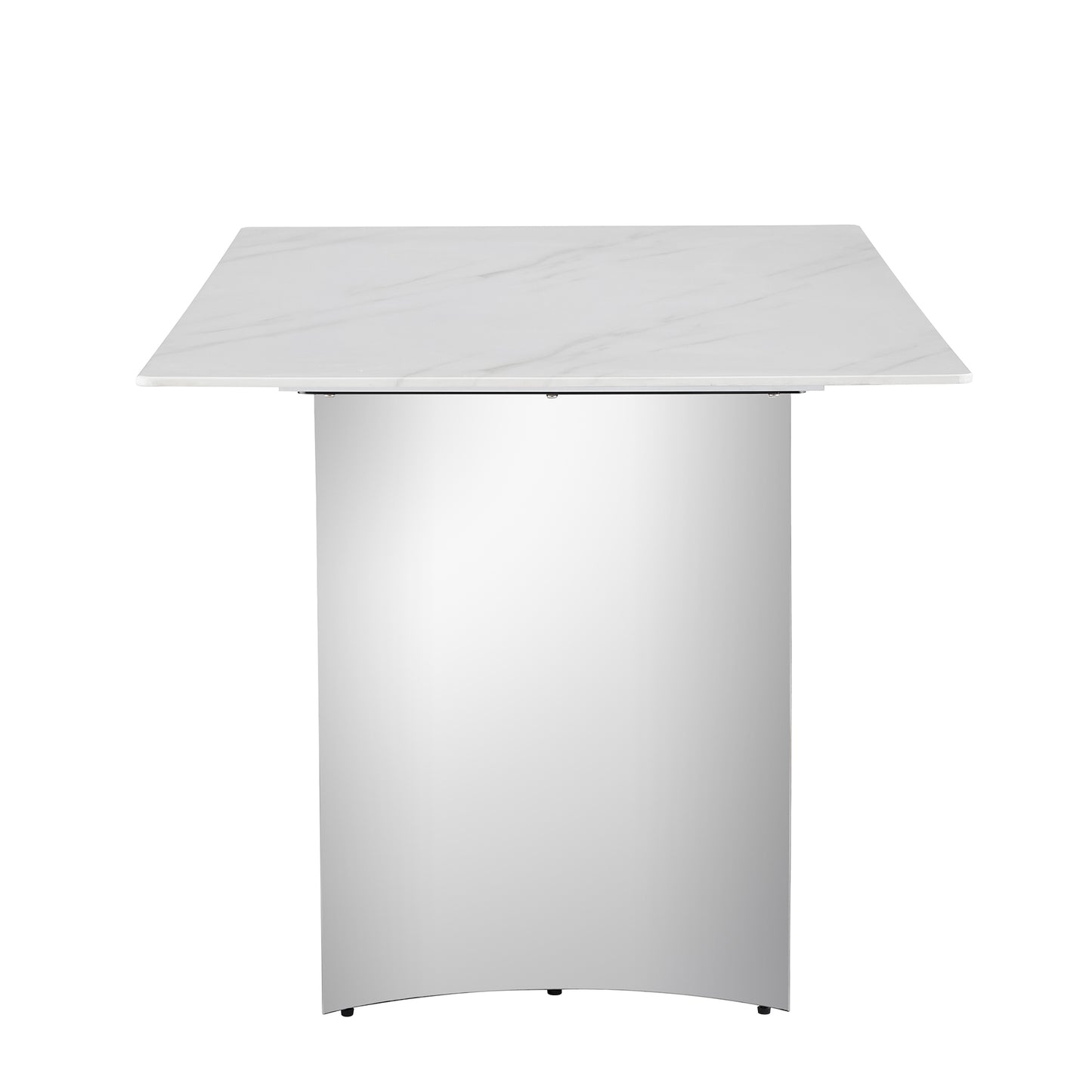 ONLY TABLE LEG.Stainless steel curved table legs: single pack, polished, sturdy table/desk support, ideal for modern home and office furniture in the United States.Only used as a table accessory. image 5