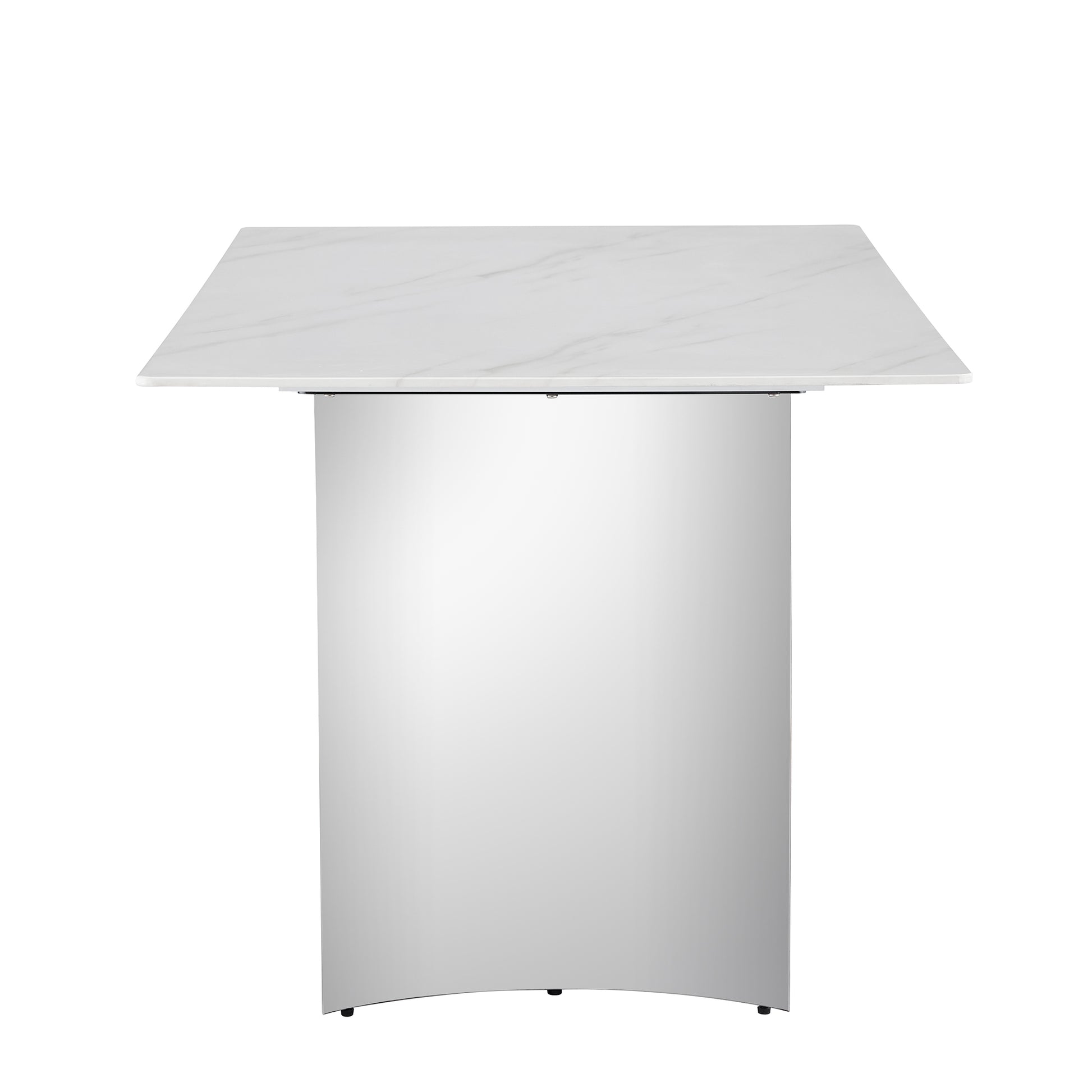 ONLY TABLE LEG.Stainless steel curved table legs: single pack, polished, sturdy table/desk support, ideal for modern home and office furniture in the United States.Only used as a table accessory. image 5