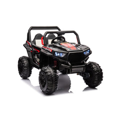 12v7a*2 30w*4 Four-wheel drive leather seat one button start,forward and backward, high and low speed,  music, front light, power display,  two doors can open, 2.4G R/C, seat belt four wheel absorber