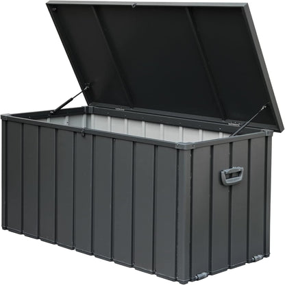 160 Gallon Outdoor Storage Deck Box Waterproof, Large Patio Storage Bin for Outside Cushions, Throw Pillows, Garden Tools, Lockable (Dark Gray) image 1