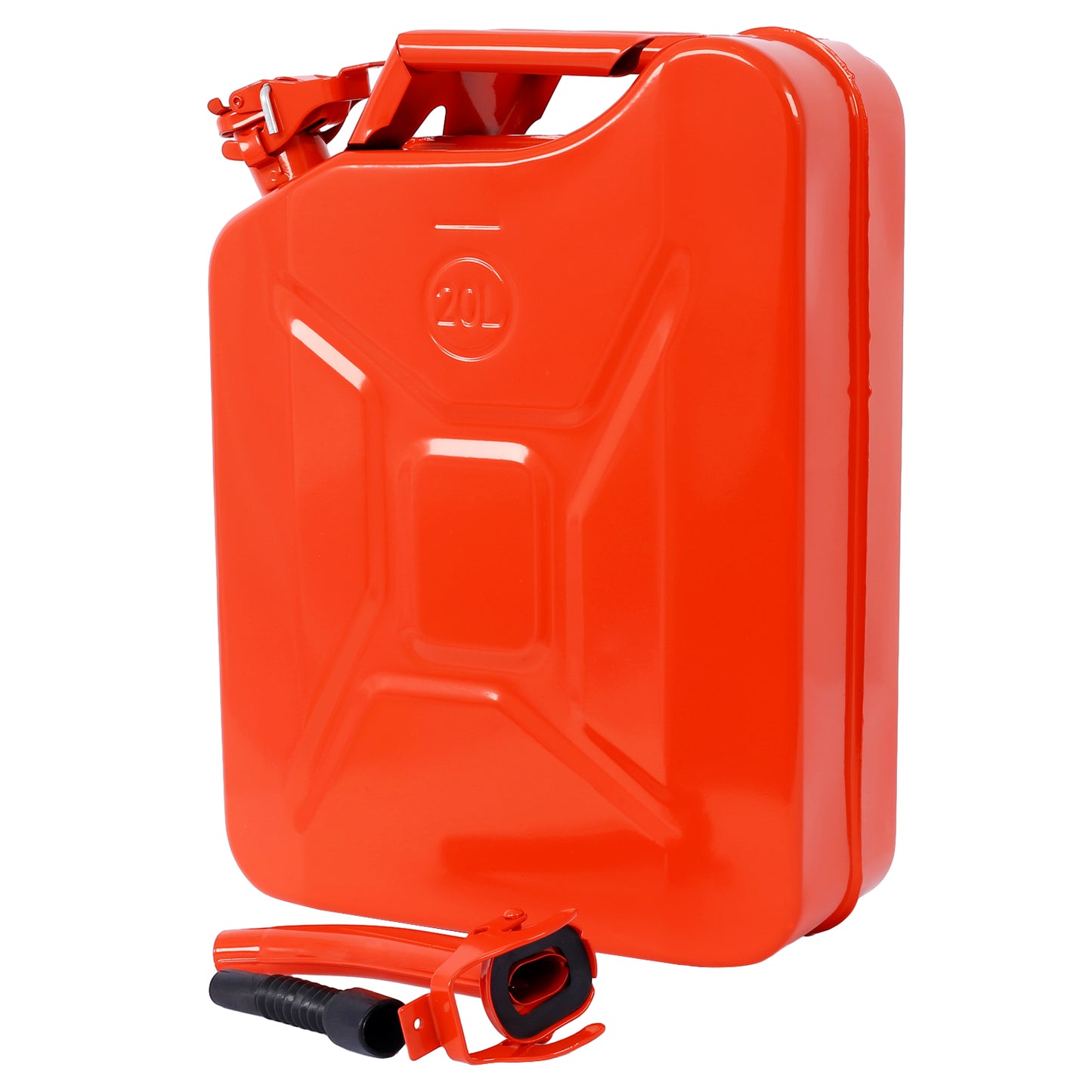20 Liter (5 Gallon) Jerry Fuel Can with Flexible Spout, Portable Jerry Cans Fuel Tank Steel Fuel Can, Fuels Gasoline Cars, Trucks, Equipment,RED 4pcs/set image 5