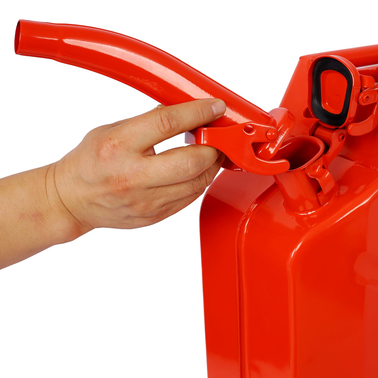 20 Liter (5 Gallon) Jerry Fuel Can with Flexible Spout, Portable Jerry Cans Fuel Tank Steel Fuel Can, Fuels Gasoline Cars, Trucks, Equipment,RED 4pcs/set image 11