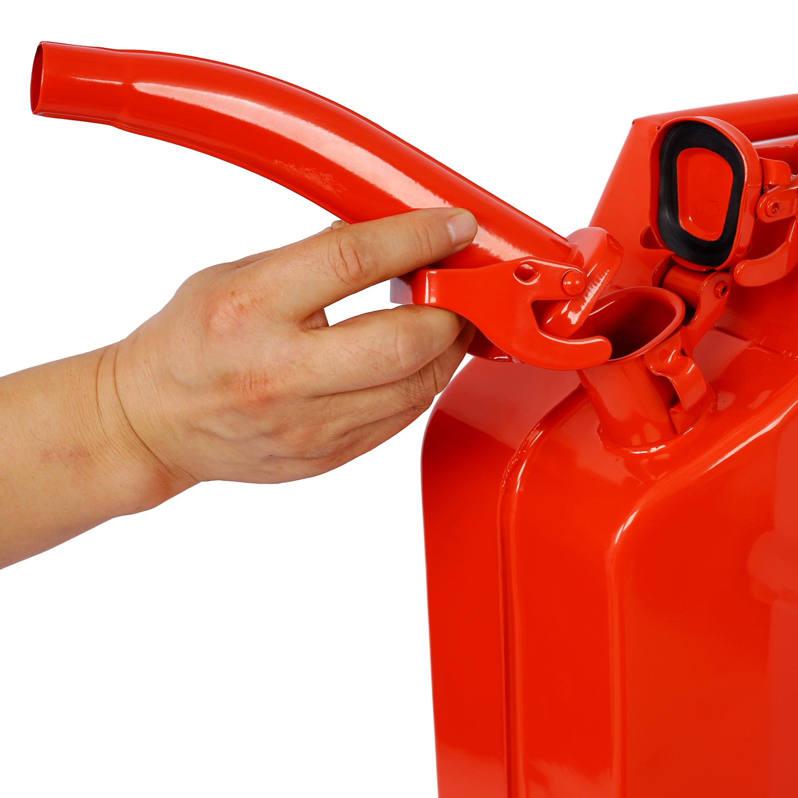 20 Liter (5 Gallon) Jerry Fuel Can with Flexible Spout, Portable Jerry Cans Fuel Tank Steel Fuel Can, Fuels Gasoline Cars, Trucks, Equipment,RED 4pcs/set image 11