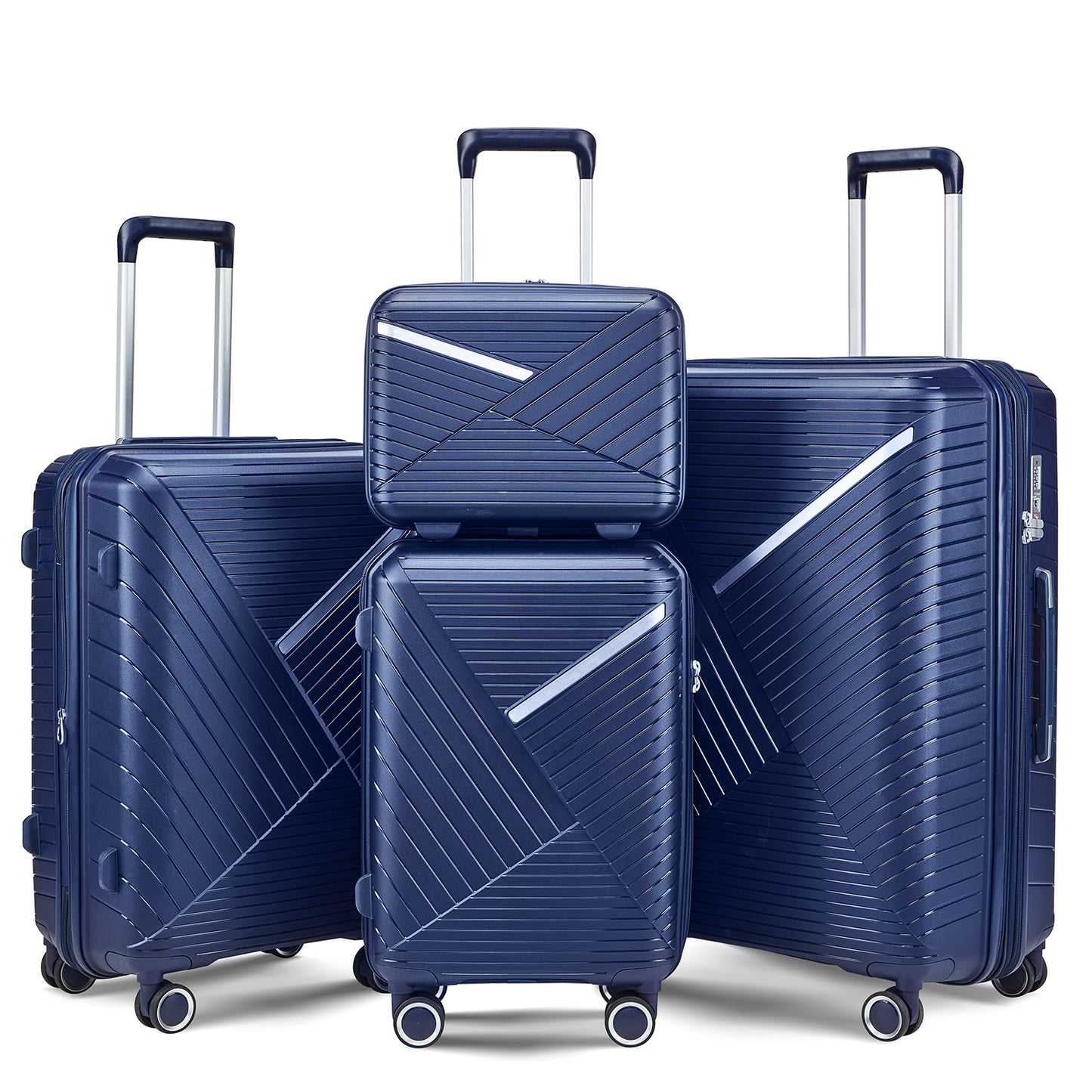 Luggage Sets 4 Piece(14/20/24/28), Expandable Lightweight Suitcase with 4 Double 360 Degrees Mute Spinner Wheels PP Materials Durable TSA Lock Travel Luggage image 1