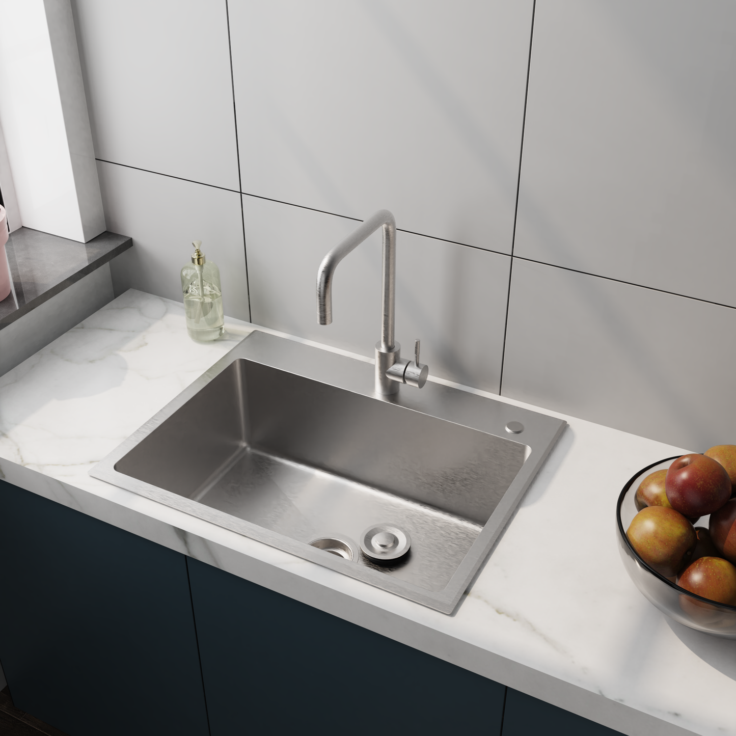 24in Stainless Steel Washing Sink w/ Faucet Hoses and Drain Head Only(Update) image 11
