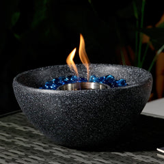 Tabletop Fire Pit Black, Outdoor & Indoor Fire Pit, Portable Concrete Fire Pit, Personal Ethanol Fireplace, Outdoor Table Top Fire Pit, Mini Fire Pit Smokeless Fire Bowl