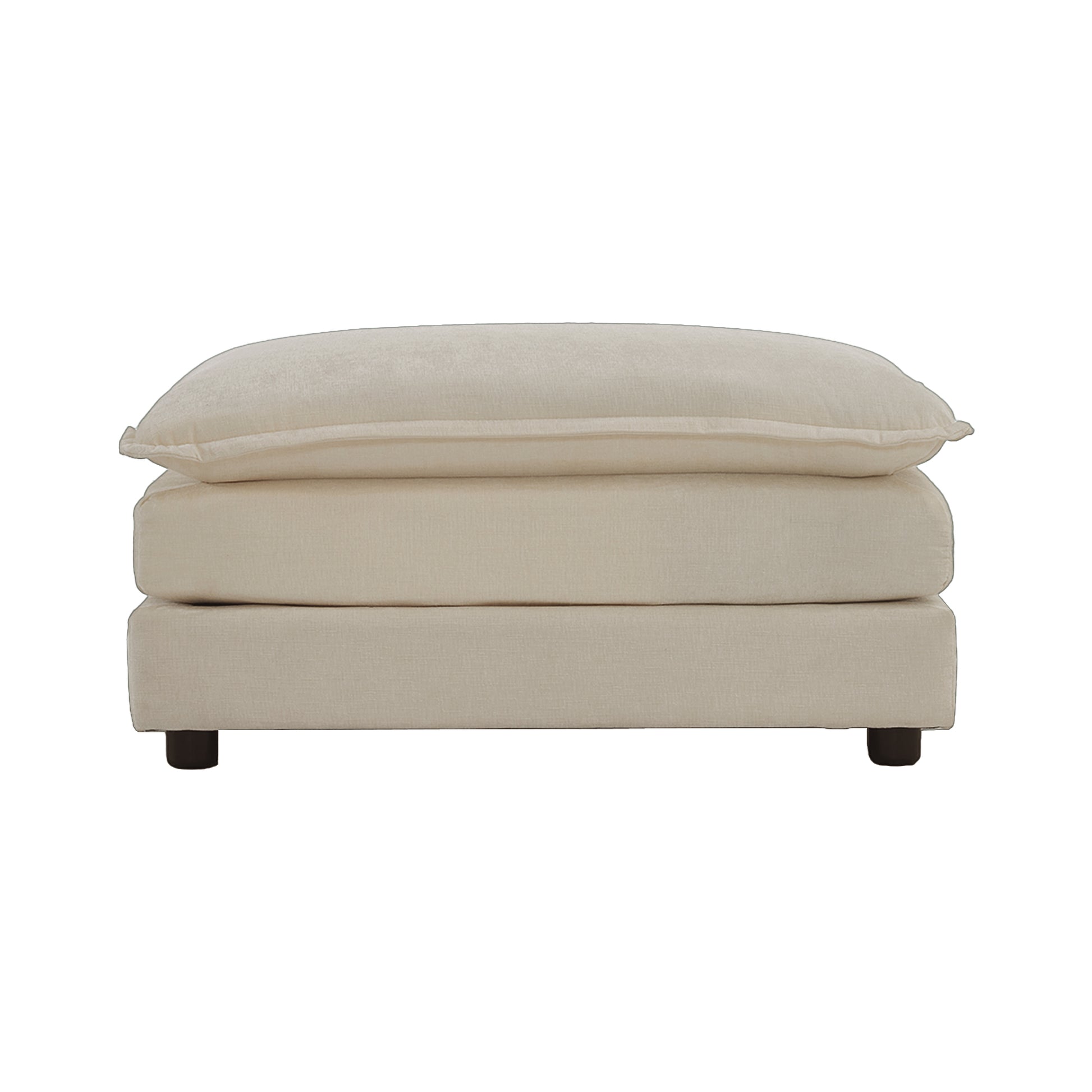 Chenille Fabric Ottomans Footrest to Combine with 2 Seater Sofa, 3 Seater Sofa and 4 Seater Sofa, Light Coffee image 1