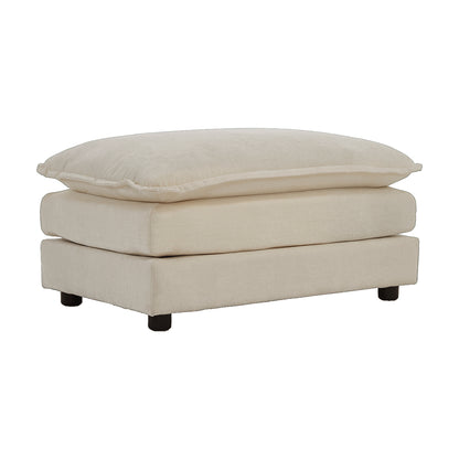 4 - Piece Upholstered Sectional Sofa, 1 - Piece of 2 Seater Sofa and 2- Piece of Ottomans, 2 Seater Loveseat Lounge with Ottomans, Light Coffee Chenille image 9