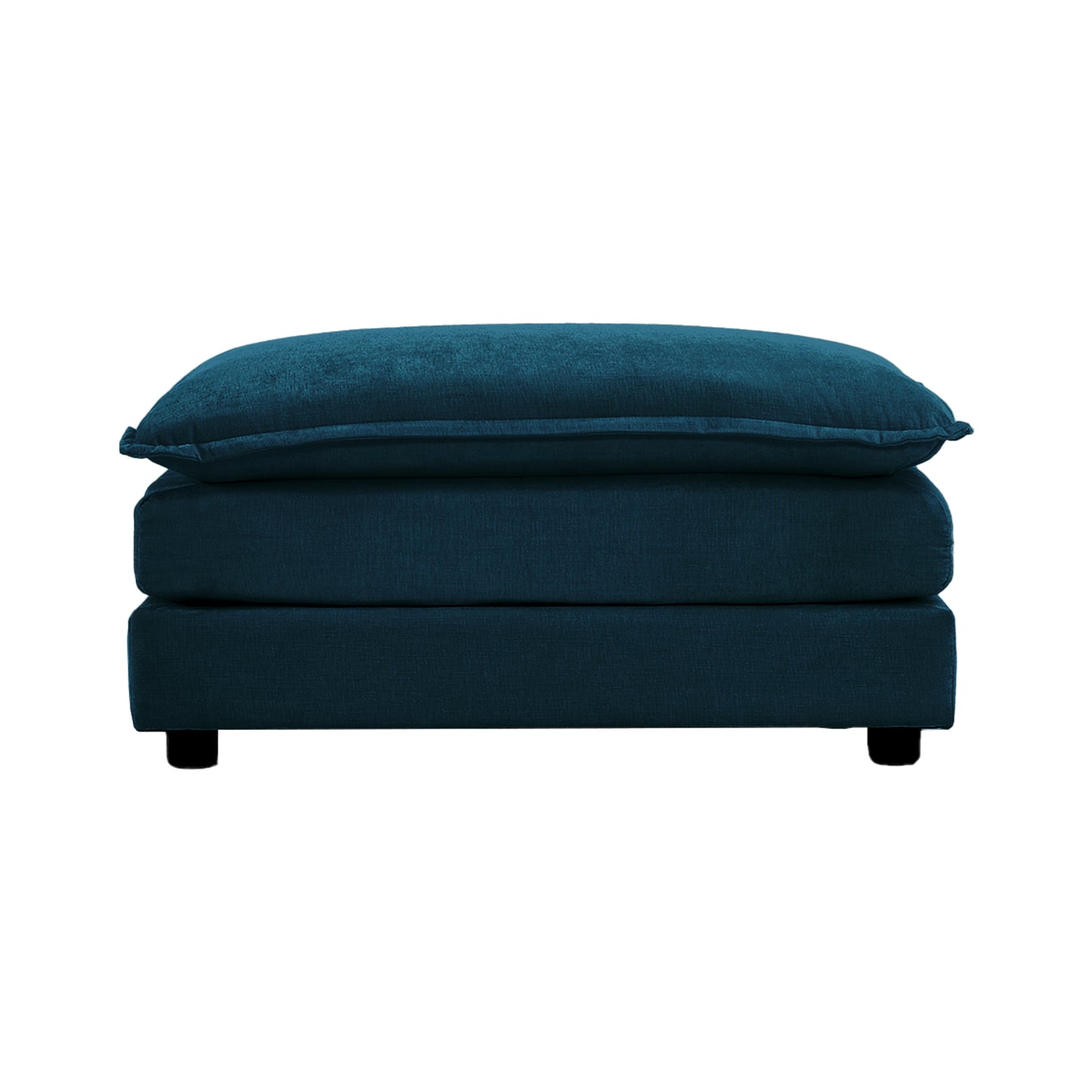 Chenille Fabric Ottomans Footrest to Combine with 2 Seater Sofa, 3 Seater Sofa and 4 Seater Sofa, Blue Chenille image 3