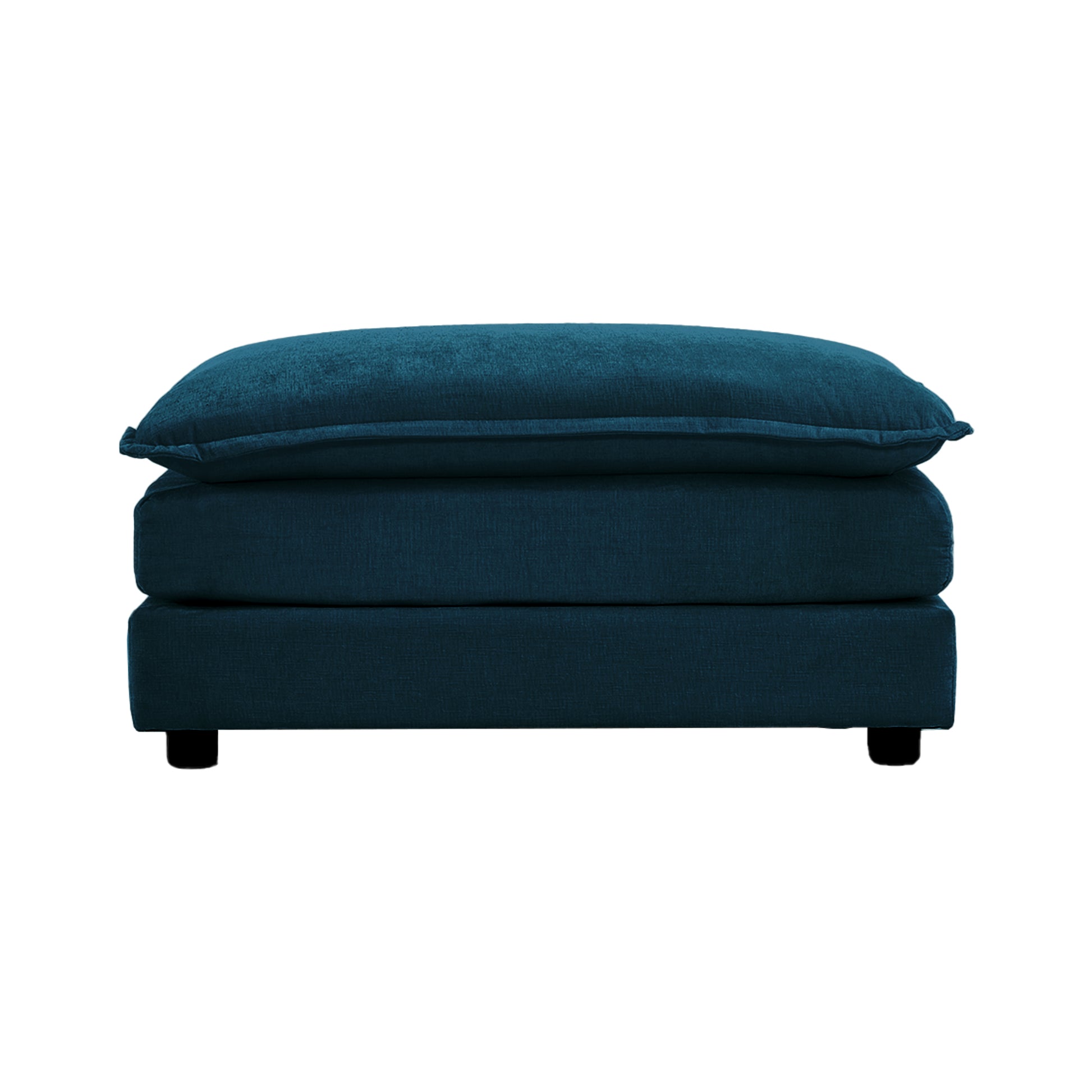 Chenille Fabric Ottomans Footrest to Combine with 2 Seater Sofa, 3 Seater Sofa and 4 Seater Sofa, Blue Chenille image 3