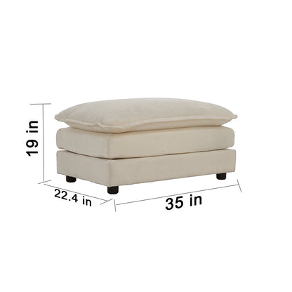 Chenille Fabric Ottomans Footrest to Combine with 2 Seater Sofa, 3 Seater Sofa and 4 Seater Sofa, Light Coffee image 7