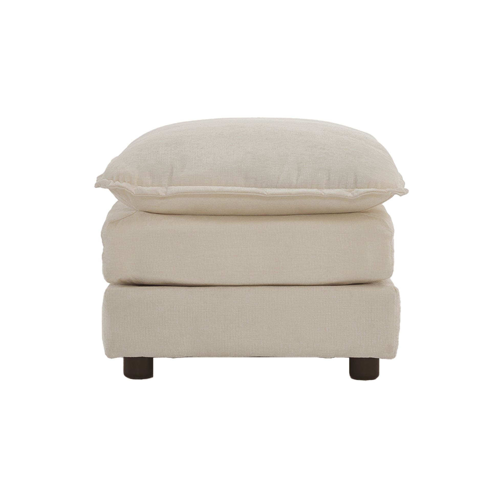 Chenille Fabric Ottomans Footrest to Combine with 2 Seater Sofa, 3 Seater Sofa and 4 Seater Sofa, Light Coffee image 8