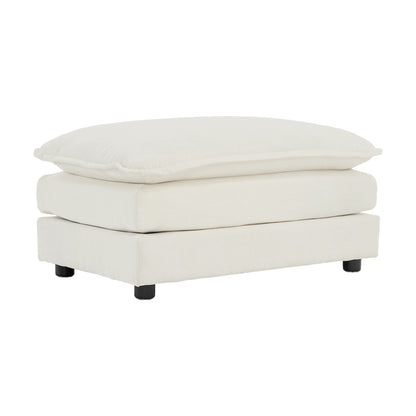 Chenille Fabric Ottomans Footrest to Combine with 2 Seater Sofa, 3 Seater Sofa and 4 Seater Sofa, White Chenille image 1