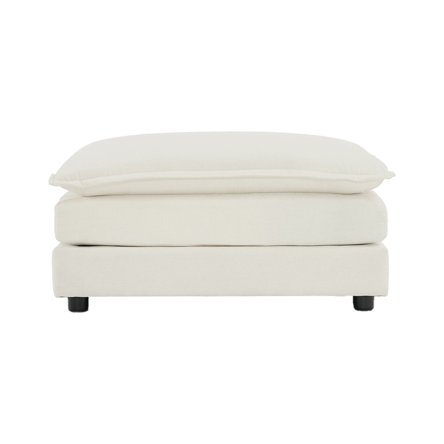 Chenille Fabric Ottomans Footrest to Combine with 2 Seater Sofa, 3 Seater Sofa and 4 Seater Sofa, White Chenille image 2