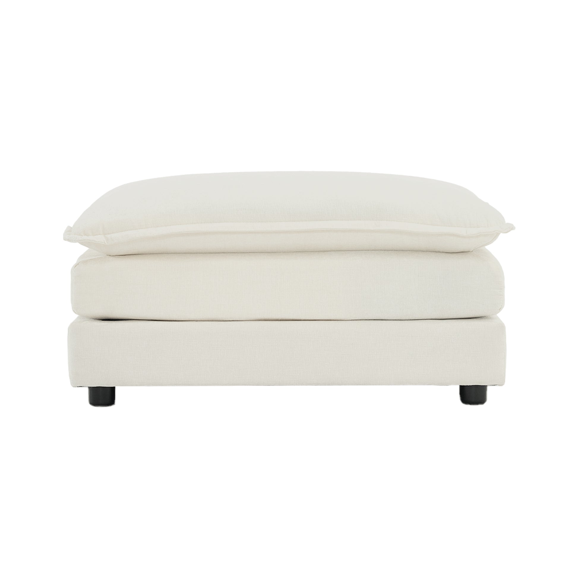 Chenille Fabric Ottomans Footrest to Combine with 2 Seater Sofa, 3 Seater Sofa and 4 Seater Sofa, White Chenille image 2
