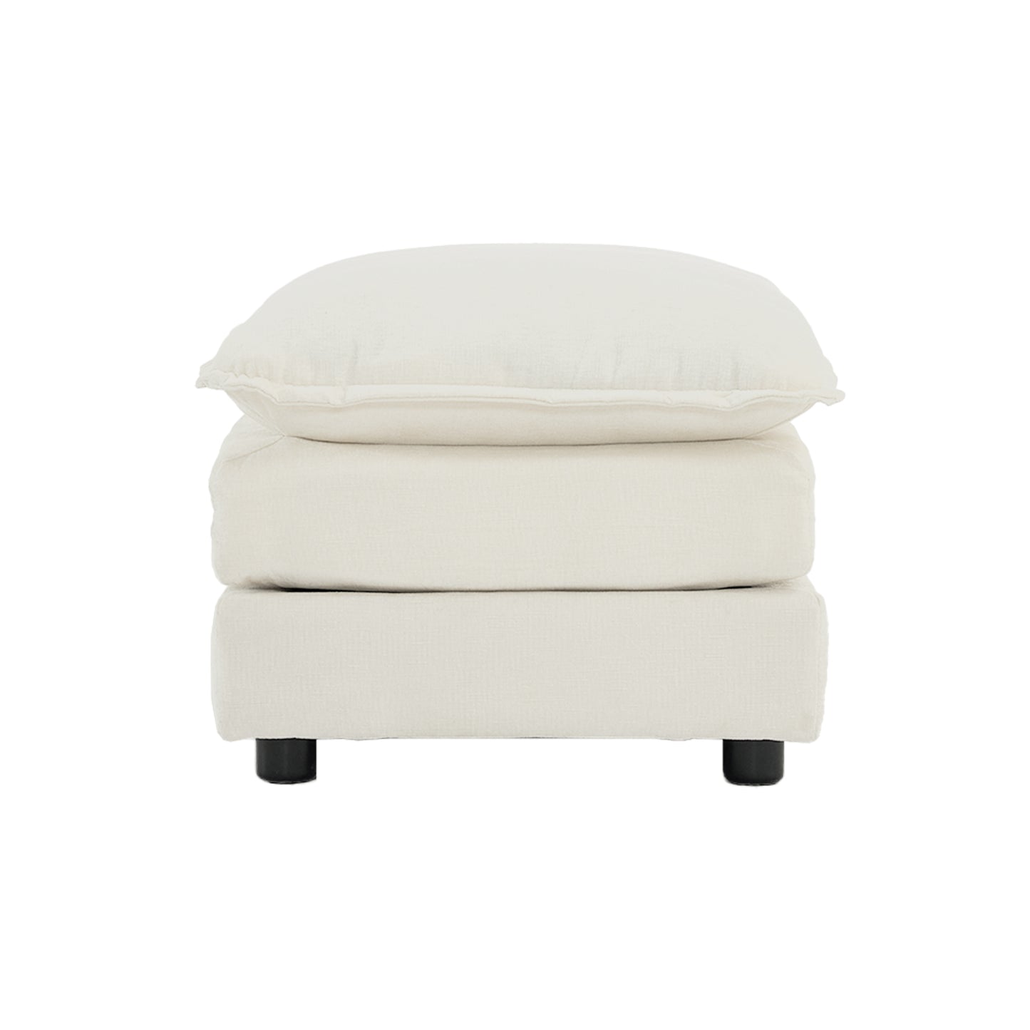 Chenille Fabric Ottomans Footrest to Combine with 2 Seater Sofa, 3 Seater Sofa and 4 Seater Sofa, White Chenille image 3