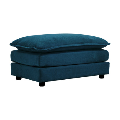 Chenille Fabric Ottomans Footrest to Combine with 2 Seater Sofa, 3 Seater Sofa and 4 Seater Sofa, Blue Chenille image 1