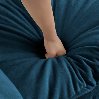 Chenille Fabric Ottomans Footrest to Combine with 2 Seater Sofa, 3 Seater Sofa and 4 Seater Sofa, Blue Chenille image 5