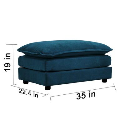 Chenille Fabric Ottomans Footrest to Combine with 2 Seater Sofa, 3 Seater Sofa and 4 Seater Sofa, Blue Chenille image 4