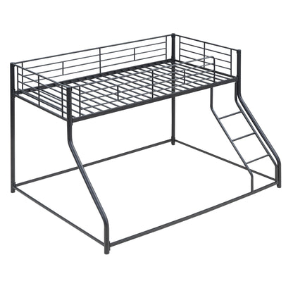 Metal Floor Bunk Bed, Twin XL over Queen, Black image 7