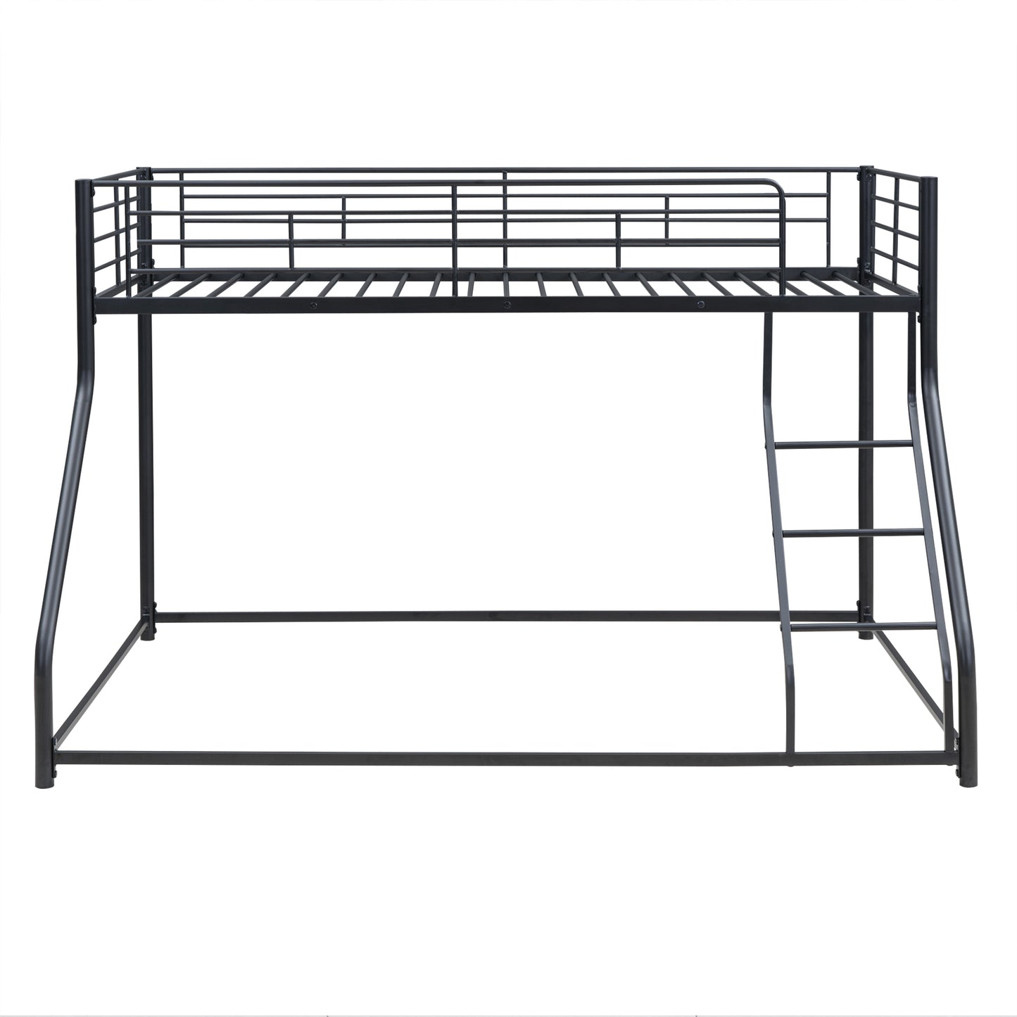 Metal Floor Bunk Bed, Twin XL over Queen, Black image 10