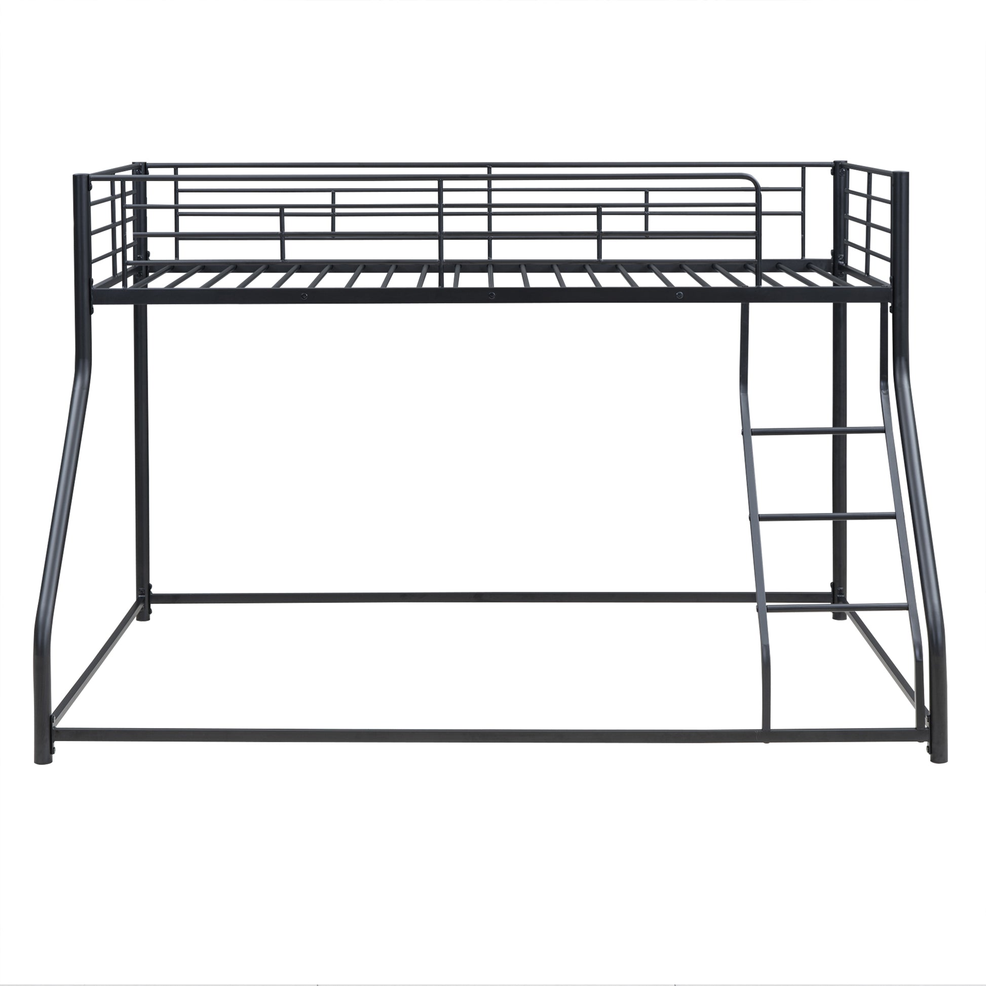 Metal Floor Bunk Bed, Twin XL over Queen, Black image 10