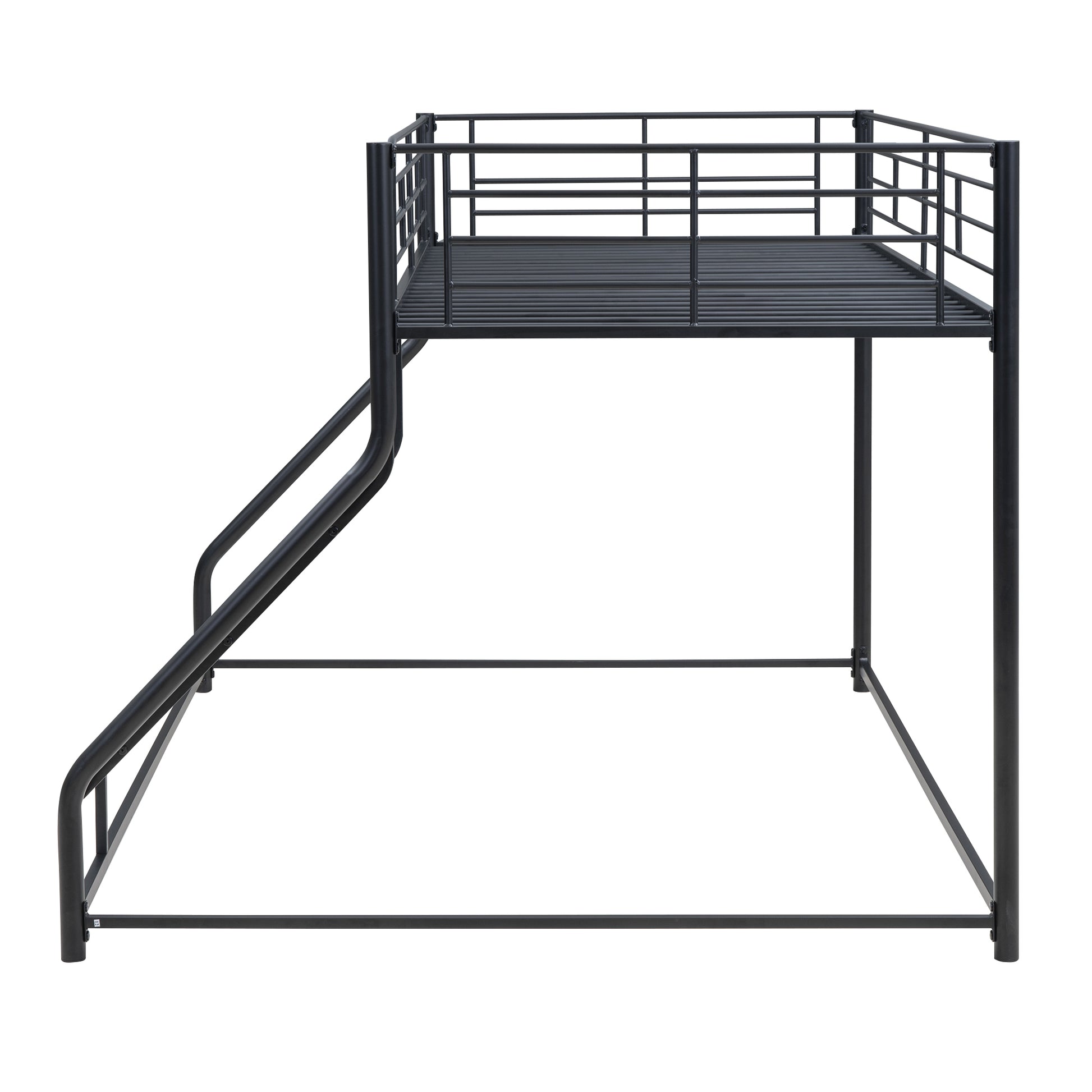 Metal Floor Bunk Bed, Twin XL over Queen, Black image 11