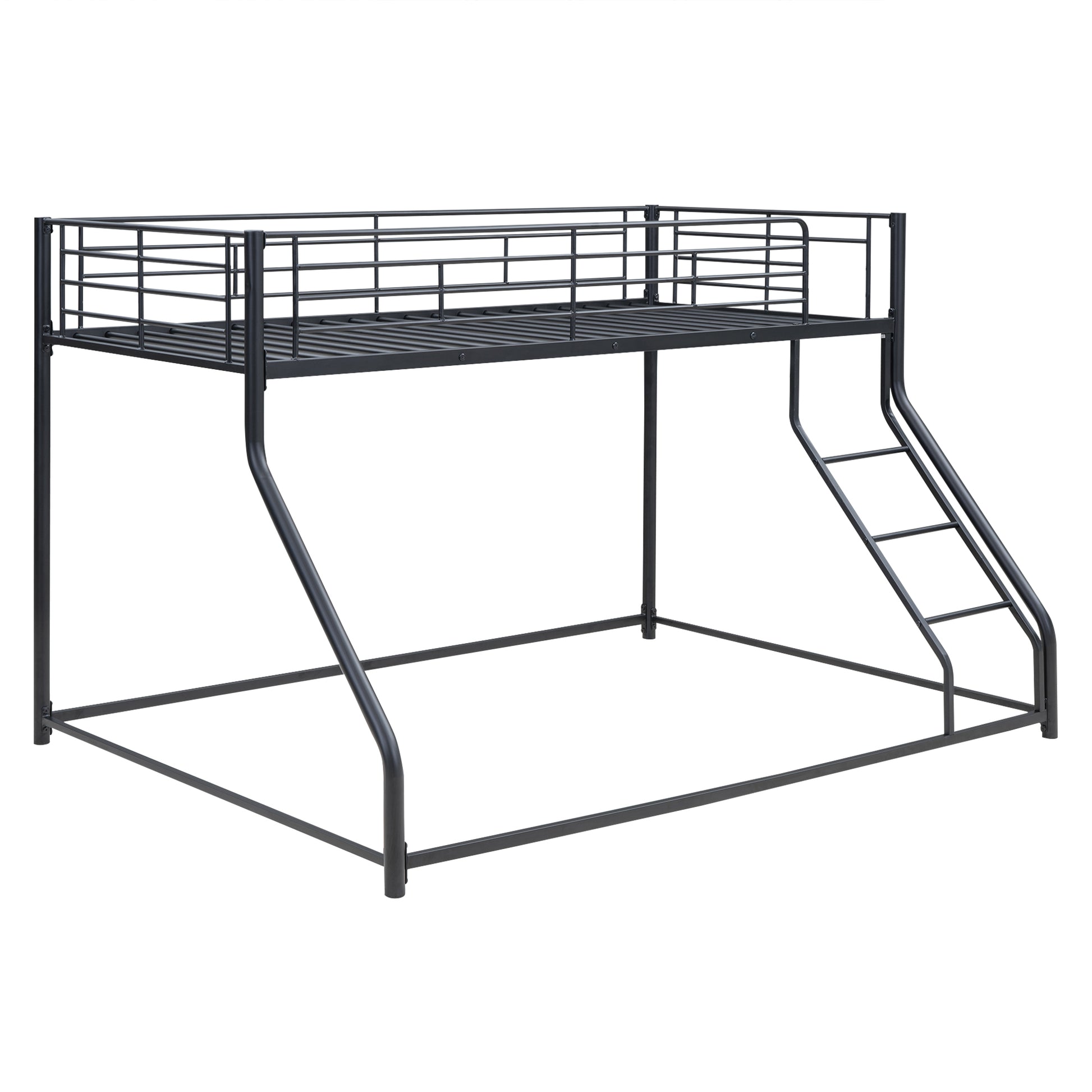 Metal Floor Bunk Bed, Twin XL over Queen, Black image 9