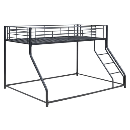 Metal Floor Bunk Bed, Twin XL over Queen, Black image 9