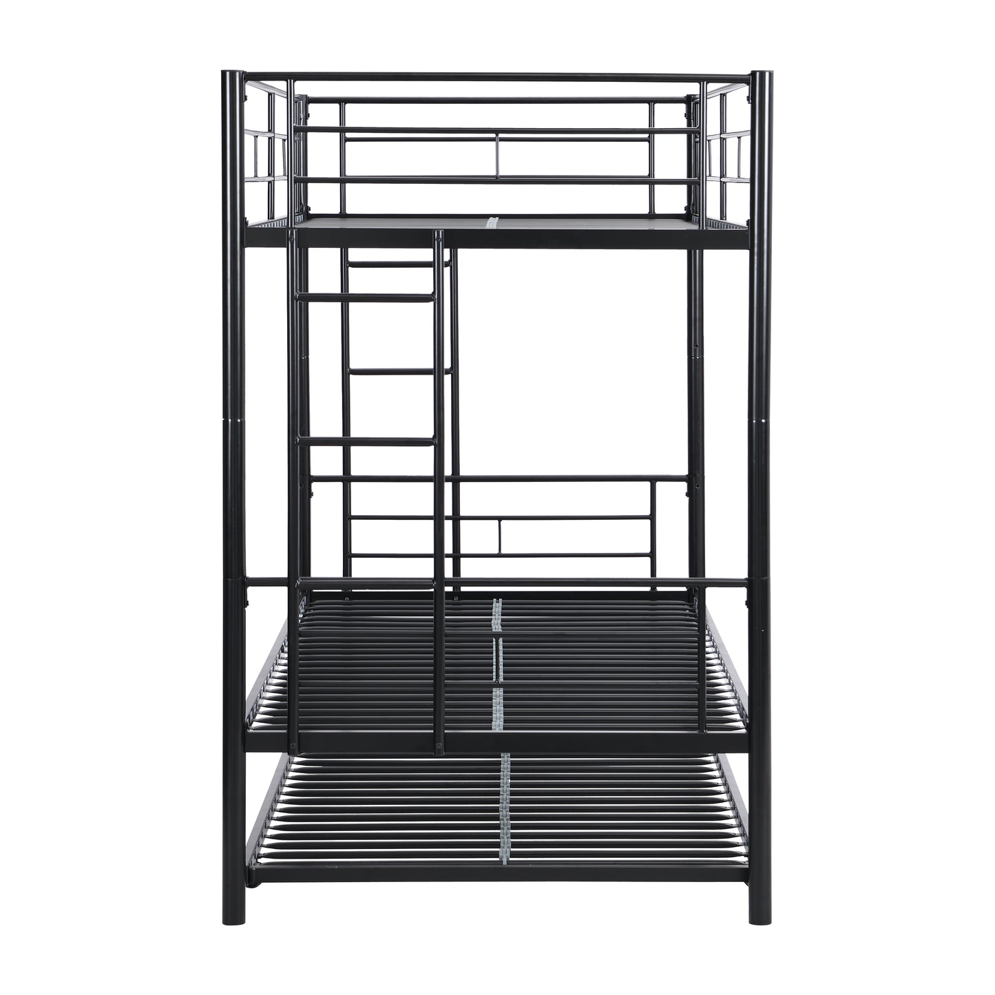 Twin Over Twin Metal Bunk Bed with trundle Black image 10