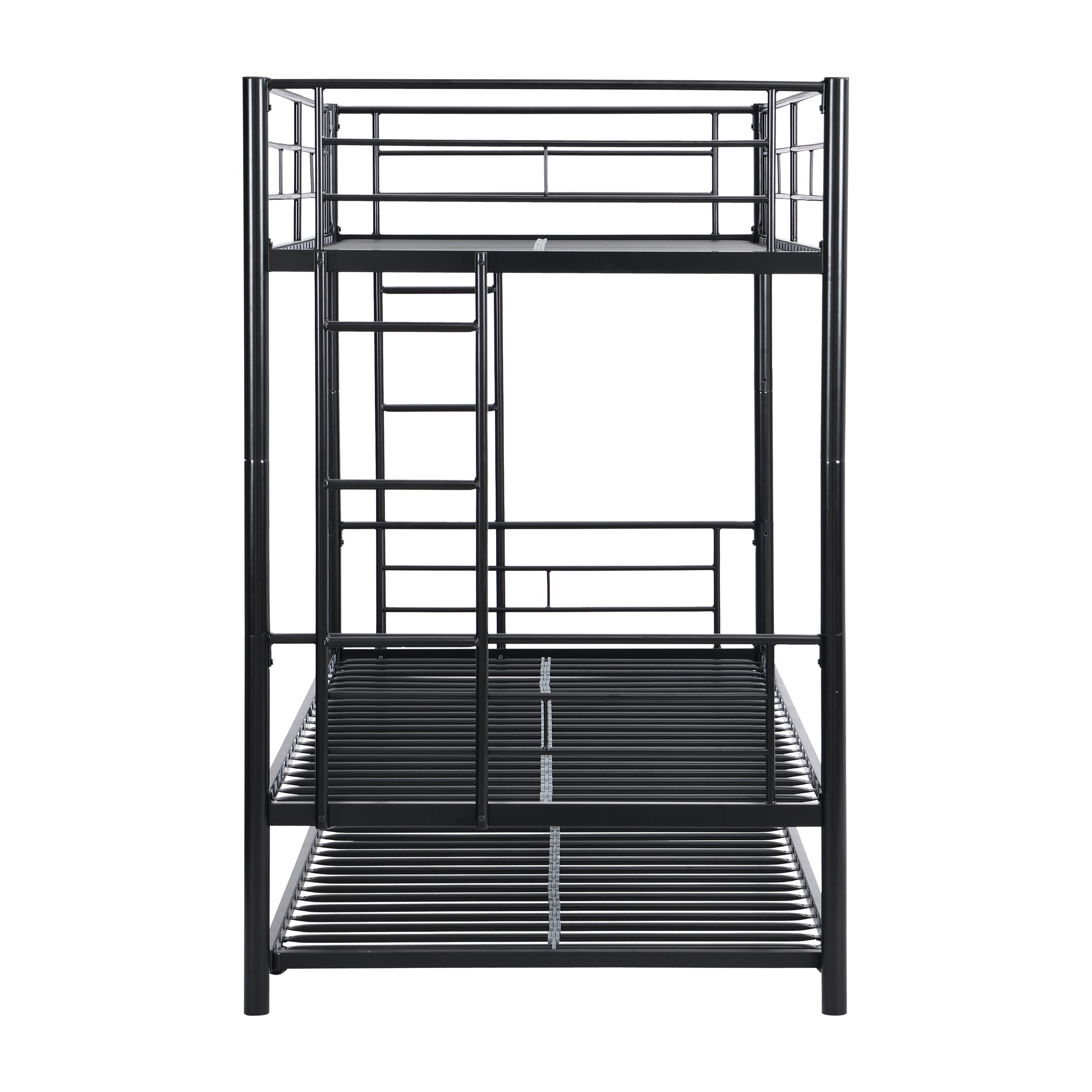 Twin Over Twin Metal Bunk Bed with trundle Black image 10