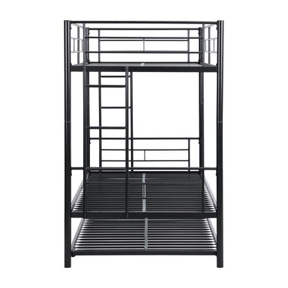 Twin Over Twin Metal Bunk Bed with trundle Black image 10