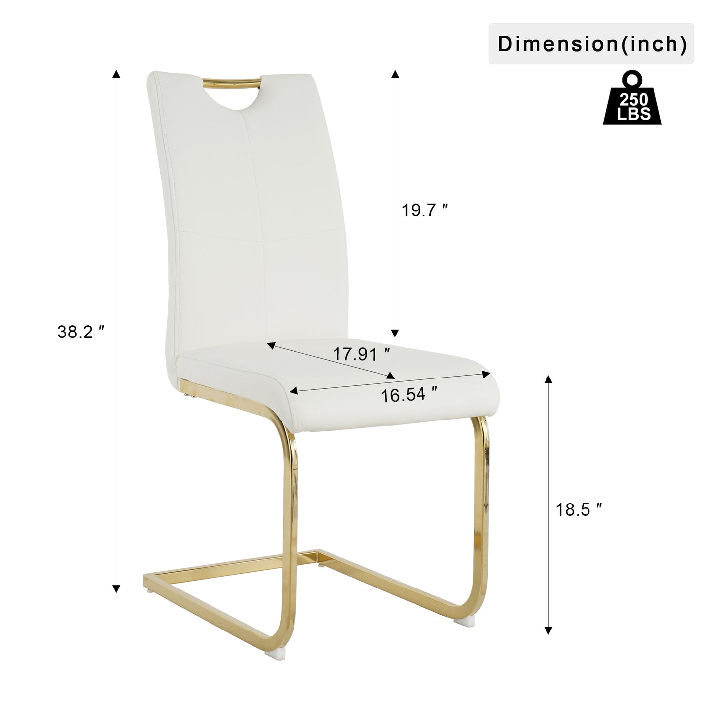 Modern Dining Chairs with Faux Leather Padded Seat Dining Living Room Chairs Upholstered Chair with gold Metal Legs Design for Kitchen, Living, Bedroom, Dining Room Side Chairs Set of 2 image 11