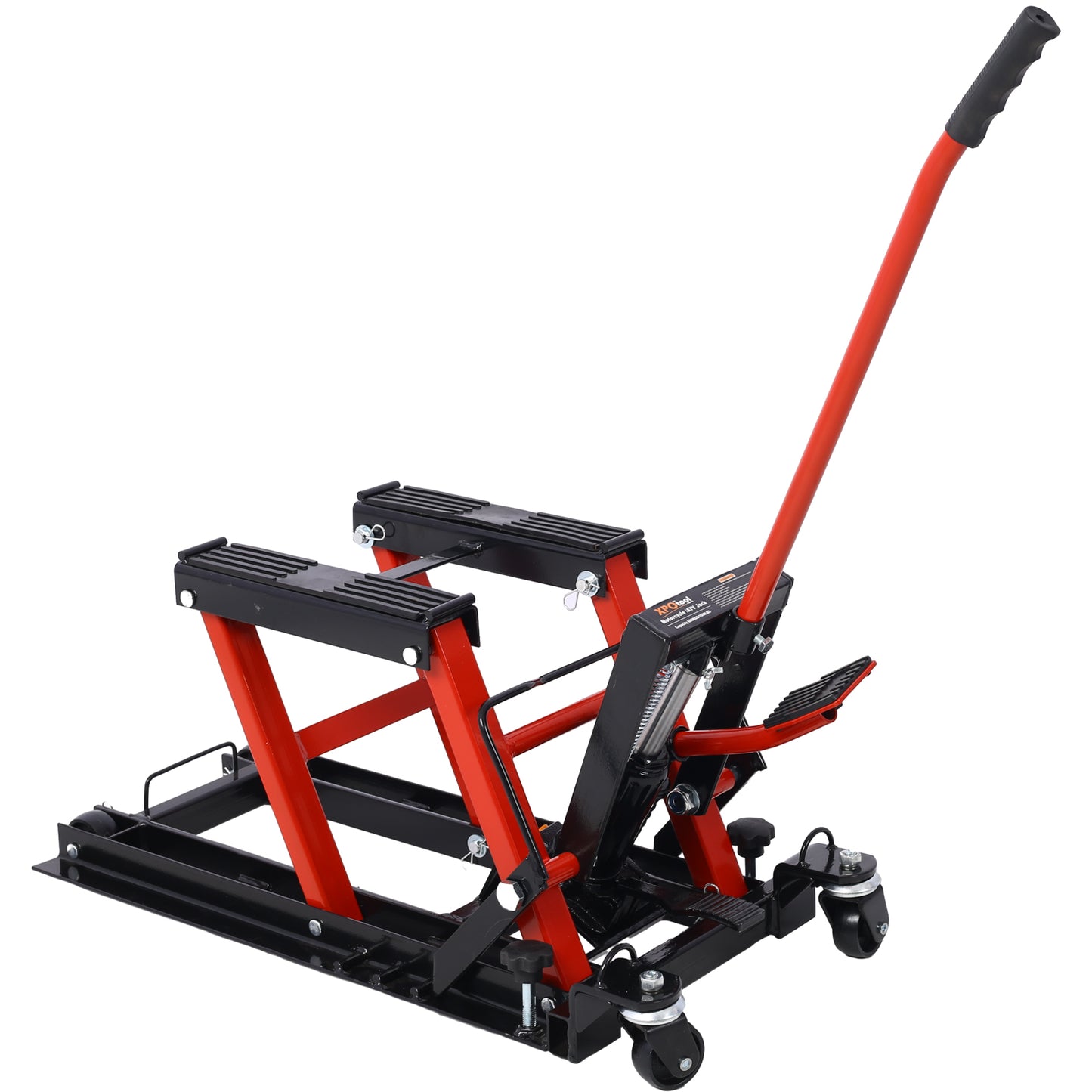 Hydraulic Motorcycle Lift Jack, 1500 LBS Capacity ATV Scissor Lift Jack, Portable Motorcycle Lift Table with 4 Wheels, Hydraulic Foot-Operated Hoist Stand for Motorcycle ATV UTV Powersports image 2