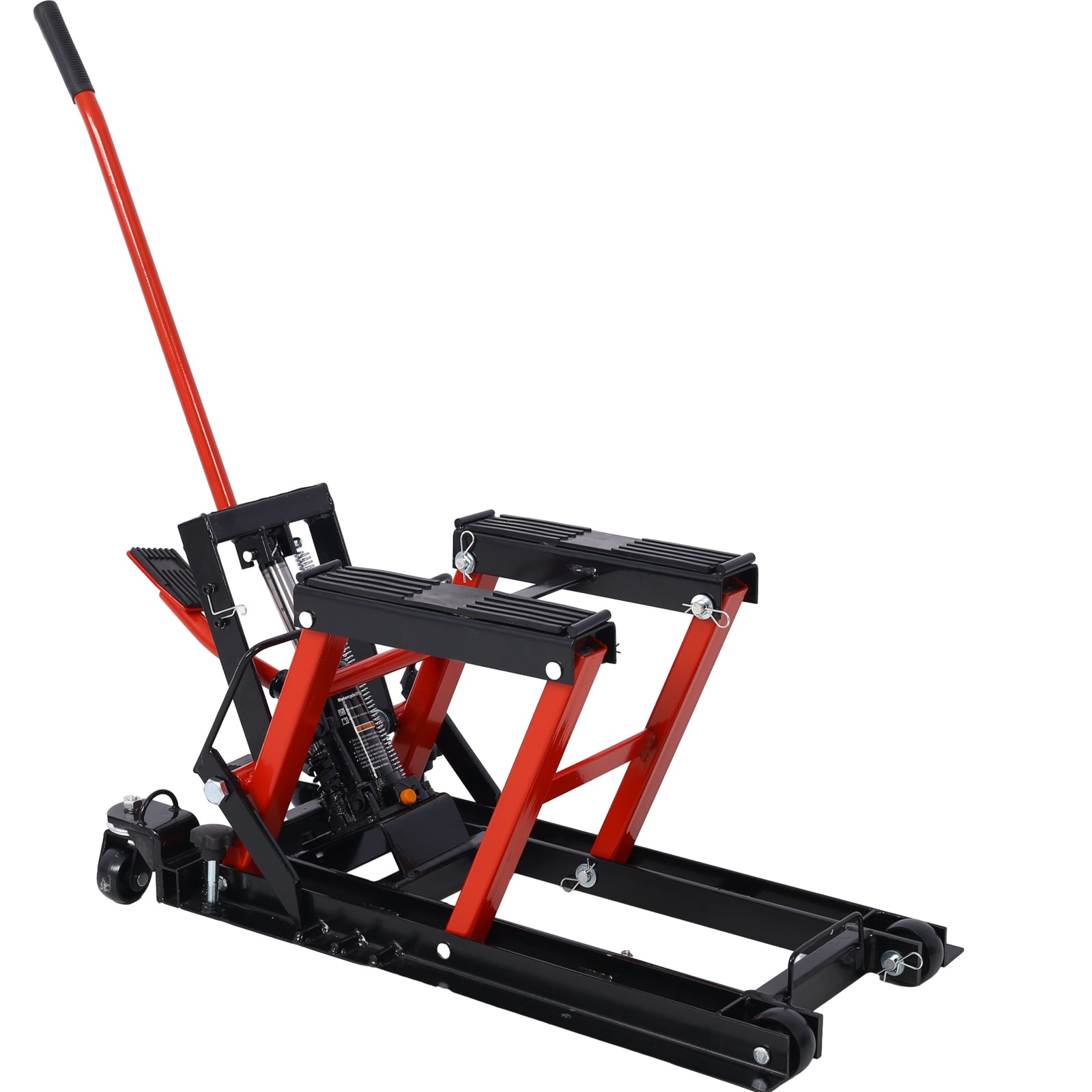Hydraulic Motorcycle Lift Jack, 1500 LBS Capacity ATV Scissor Lift Jack, Portable Motorcycle Lift Table with 4 Wheels, Hydraulic Foot-Operated Hoist Stand for Motorcycle ATV UTV Powersports image 1