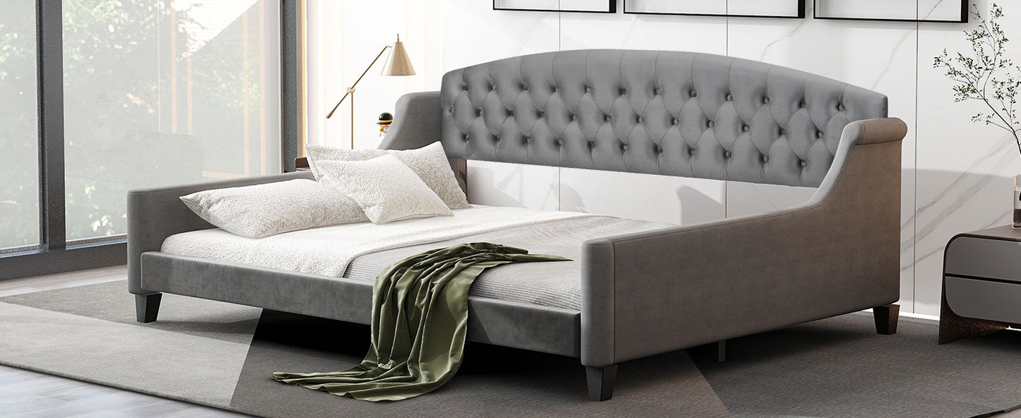 Modern Luxury Tufted Button Daybed, Full, Gray (Old SKU: SM001009AAE,GX001009AAE) image 5