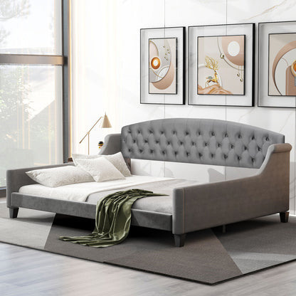 Modern Luxury Tufted Button Daybed, Full, Gray (Old SKU: SM001009AAE,GX001009AAE) image 1
