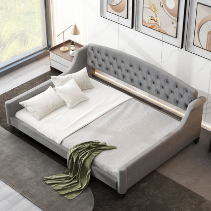 Modern Luxury Tufted Button Daybed, Full, Gray (Old SKU: SM001009AAE,GX001009AAE) image 2