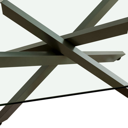 39.37" Rectangular Clear Tempered Glass Coffee Table,Stylish Design with Black Metal Legs, Coffee Table for Living Room image 12