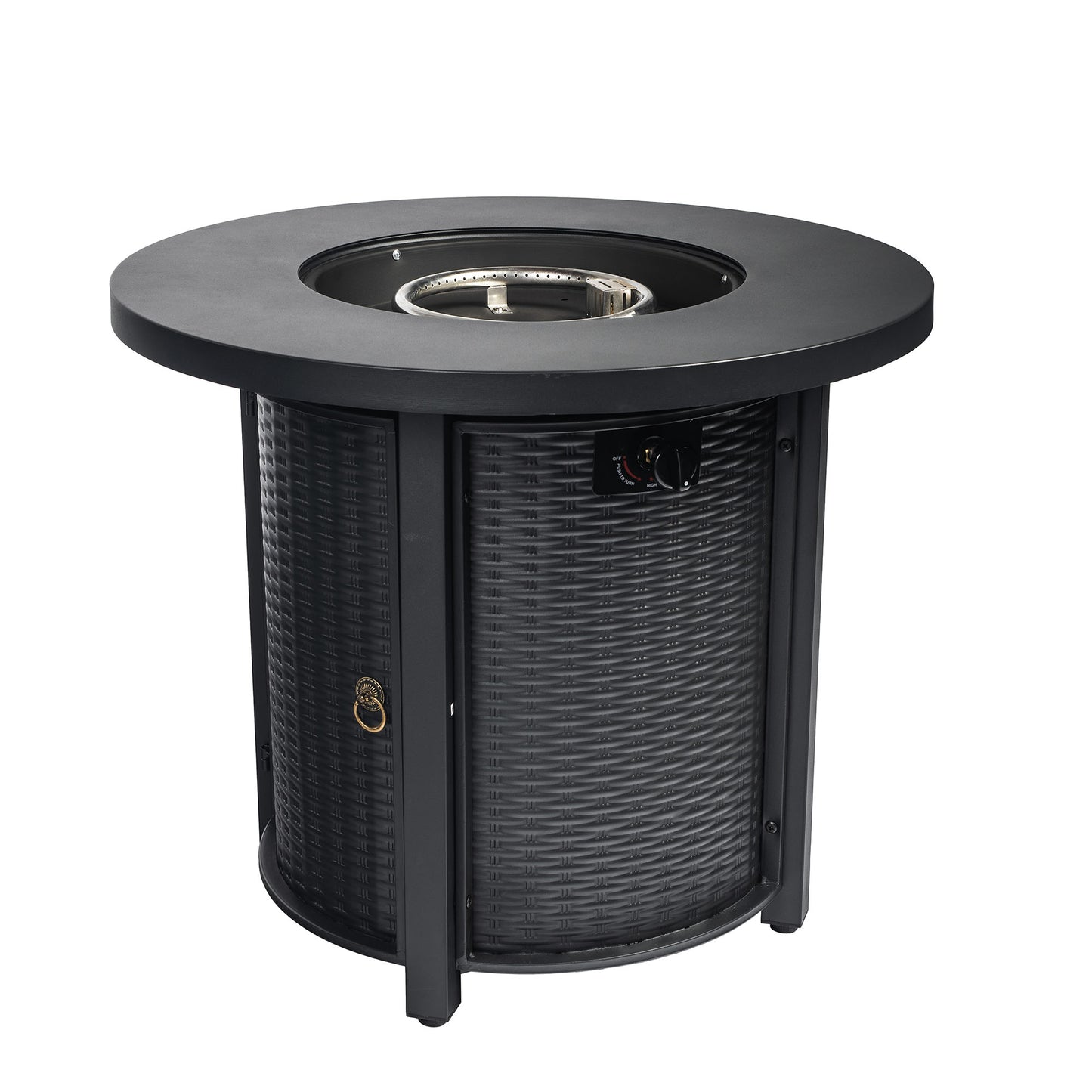 30" Propane Gas Fire Pit Table, 50000 BTU Round Steel Fire Pit for Outside Patio Deck Garden Courtyard-Black image 6